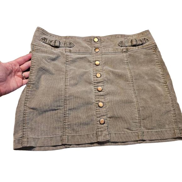 Gap Corduroy Mini Skirt Women's Snap Front Cotton Blend Ribbed Size 12 - Picture 3 of 10
